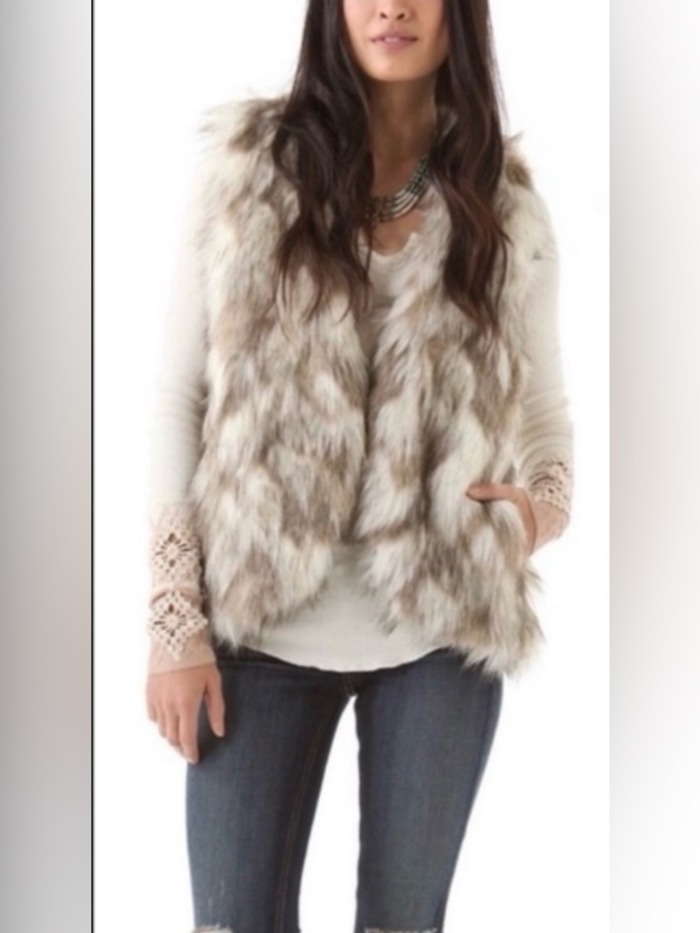 Free People Call of the Wild Faux Fur Vest